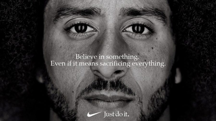 Colin+Kaepernick+appears+as+the+face+of+Nike+Inc+advertisement.
