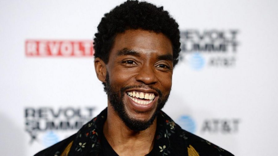 Chadwick Boseman, reportedly full of laughter and love during his lifetime, smiling during a red carpet interview.